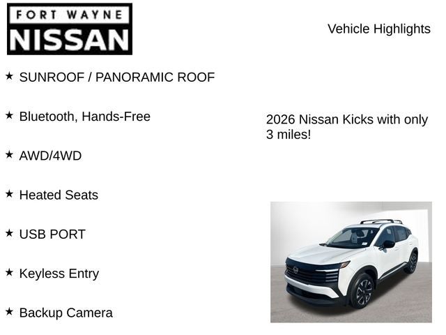 2026 Nissan Kicks SV