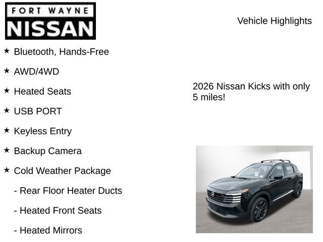 2026 Nissan Kicks SR