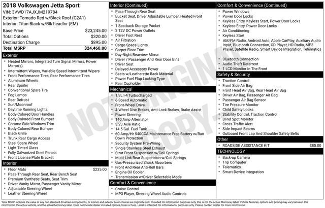 2018 Volkswagen Jetta 1.8T SE Sport