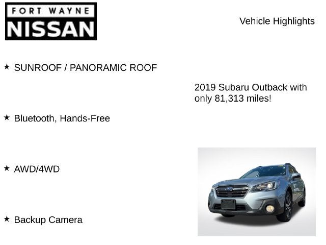 2019 Subaru Outback 2.5i Limited