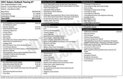 2021 Subaru Outback Touring XT