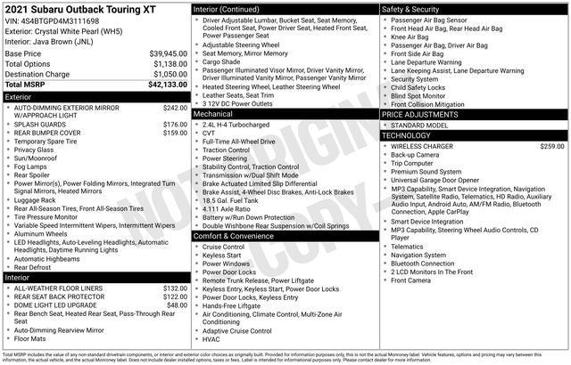 2021 Subaru Outback Touring XT