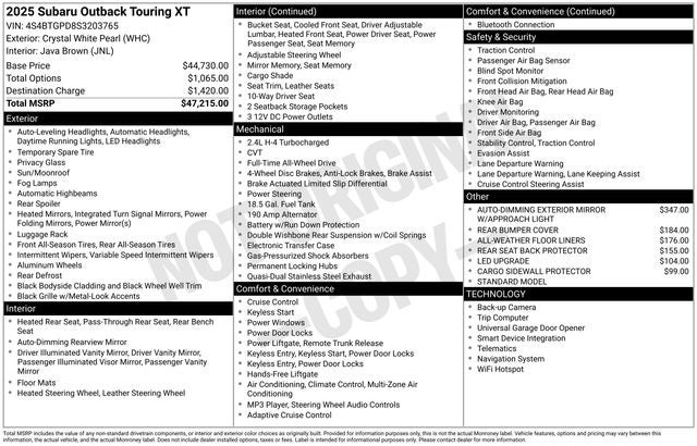 2025 Subaru Outback Touring XT