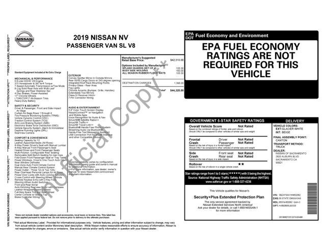 2019 Nissan NV Passenger SL