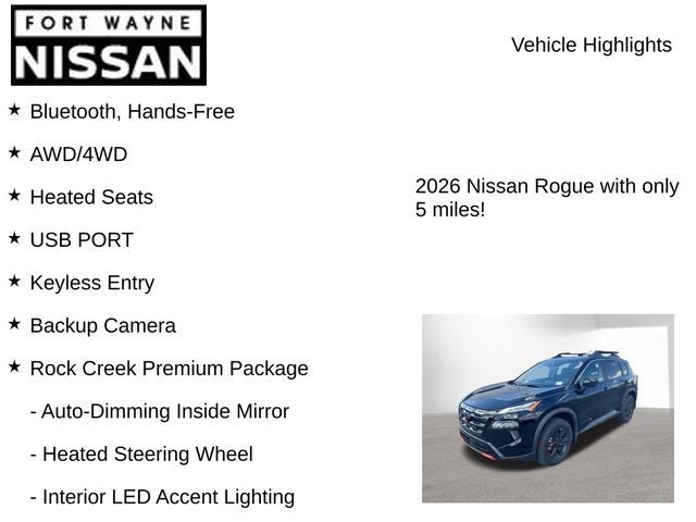 2026 Nissan Rogue Rock Creek