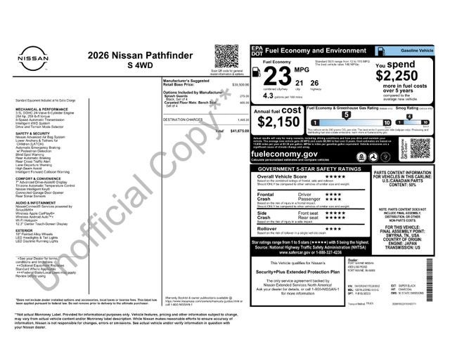 2026 Nissan Pathfinder S
