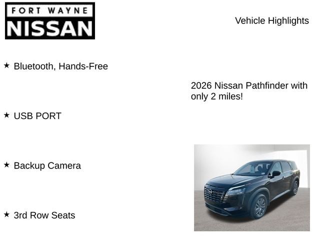 2026 Nissan Pathfinder S