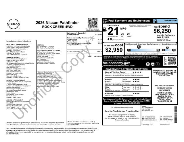 2026 Nissan Pathfinder Rock Creek