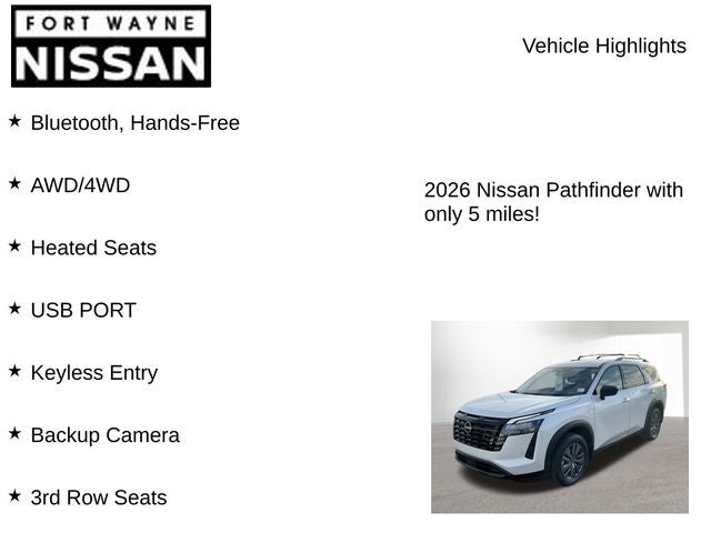 2026 Nissan Pathfinder SV