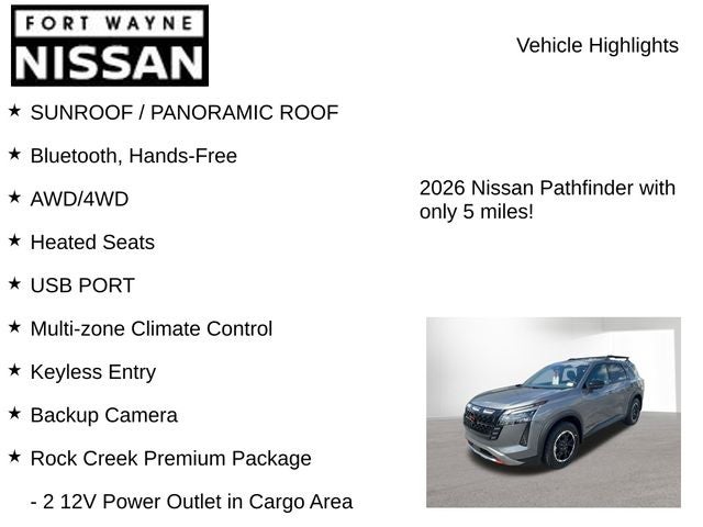 2026 Nissan Pathfinder Rock Creek