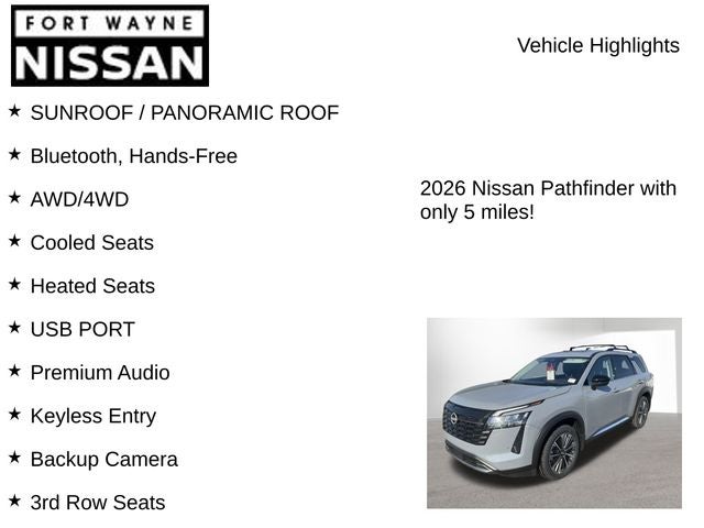 2026 Nissan Pathfinder Platinum