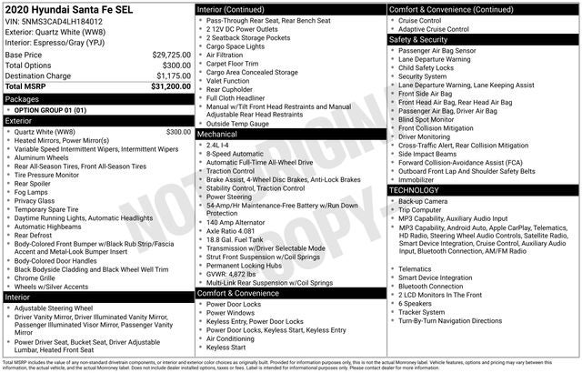 2020 Hyundai Santa Fe SEL