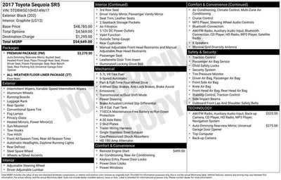 2017 Toyota Sequoia SR5 5.7L