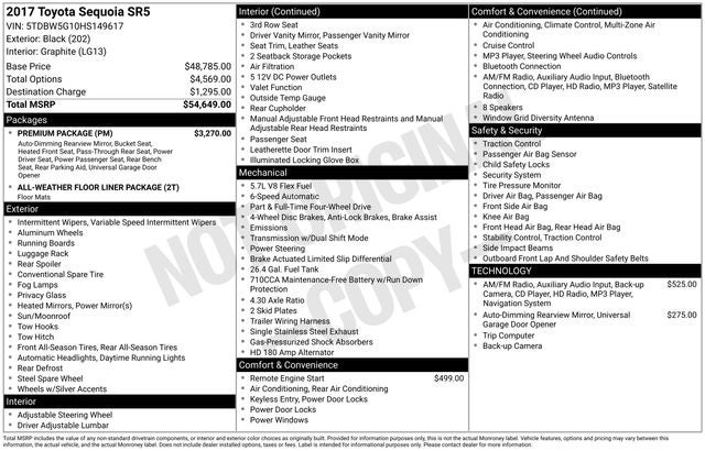 2017 Toyota Sequoia SR5 5.7L