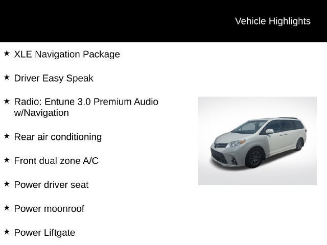 2018 Toyota Sienna XLE 8 Passenger