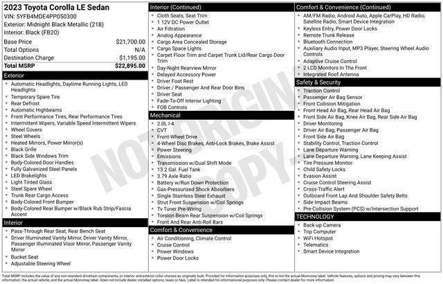 2023 Toyota Corolla LE