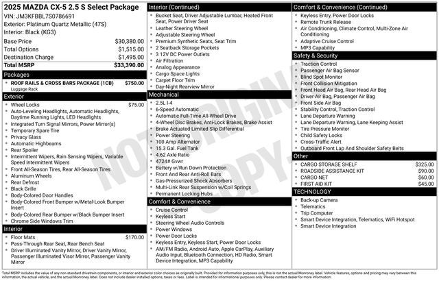 2025 Mazda Mazda CX-5 2.5 S Select Package