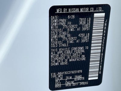 2026 Nissan Armada Platinum Reserve