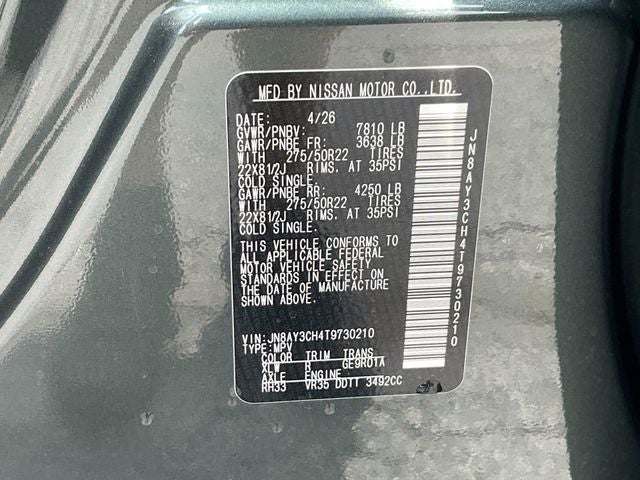 2026 Nissan Armada Platinum Reserve