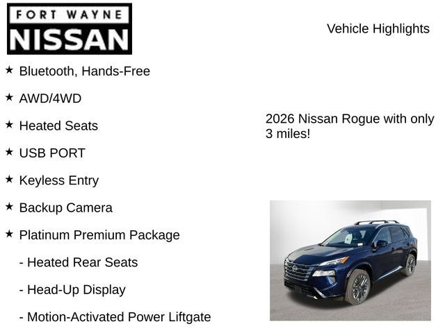 2026 Nissan Rogue Platinum