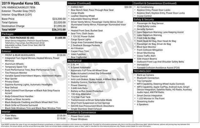 2019 Hyundai Kona SEL