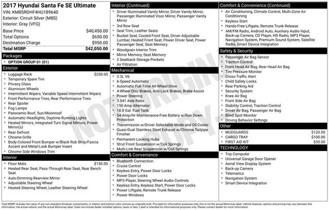 2017 Hyundai Santa Fe SE Ultimate